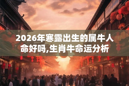 2026年寒露出生的属牛人命好吗,生肖牛命运分析 2026年寒露出生的属牛人命好吗,生肖牛命运分析