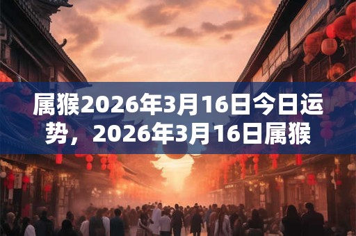 属猴2026年3月16日今日运势,2026年3月16日属猴人运势 属猴2026年3月16日今日运势,2026年3月16日属猴人运势