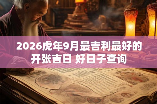 2026虎年9月最吉利最好的开张吉日 好日子查询