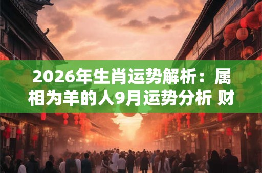 2026年生肖运势解析：属相为羊的人9月运势分析 财富事业收获颇丰