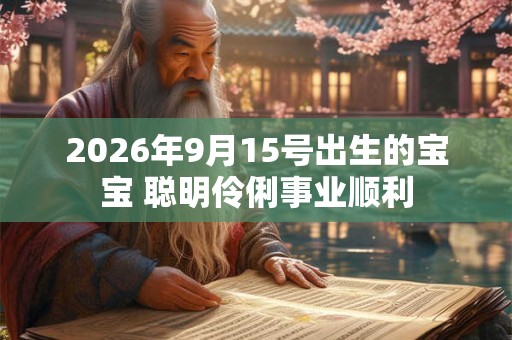 2026年9月15号出生的宝宝 聪明伶俐事业顺利 2026年9月15号出生的宝宝 聪明伶俐事业顺利