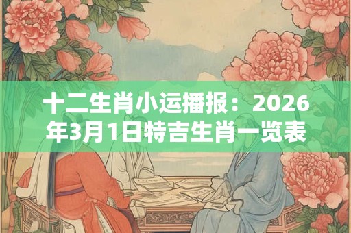 十二生肖小运播报：2026年3月1日特吉生肖一览表