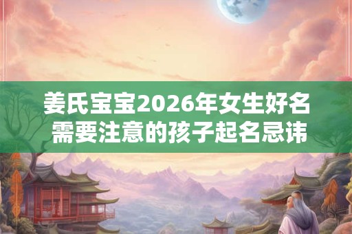 姜氏宝宝2026年女生好名 需要注意的孩子起名忌讳