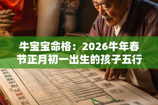 牛宝宝命格：2026牛年春节正月初一出生的孩子五行八字查询