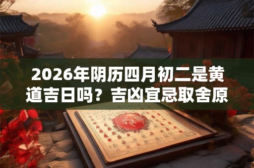 2026年阴历四月初二是黄道吉日吗？吉凶宜忌取舍原则