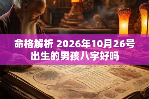 命格解析 2026年10月26号出生的男孩八字好吗 命格解析 2026年10月26号出生的男孩八字好吗