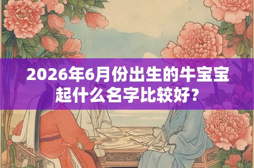 2026年6月份出生的牛宝宝起什么名字比较好？