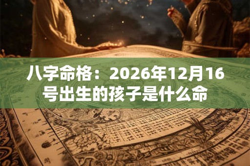 八字命格：2026年12月16号出生的孩子是什么命