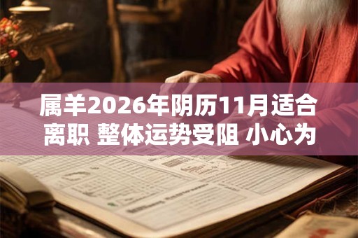 属羊2026年阴历11月适合离职 整体运势受阻 小心为上