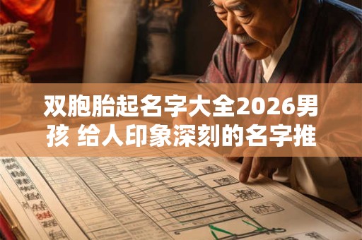 双胞胎起名字大全2026男孩 给人印象深刻的名字推荐 双胞胎起名字大全2026男孩 给人印象深刻的名字推荐