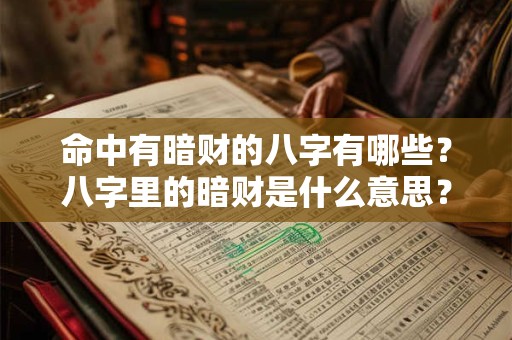 命中有暗财的八字有哪些?八字里的暗财是什么意思? 命中有暗财的八字有哪些?八字里的暗财是什么意思?