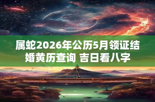 属蛇2026年公历5月领证结婚黄历查询 吉日看八字 属蛇2026年公历5月领证结婚黄历查询 吉日看八字