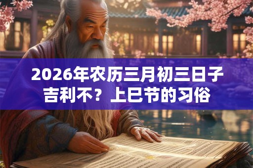 2026年农历三月初三日子吉利不?上巳节的习俗 2026年农历三月初三日子吉利不?上巳节的习俗