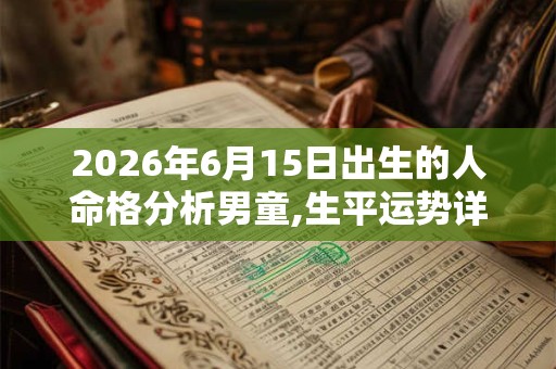 2026年6月15日出生的人命格分析男童,生平运势详解