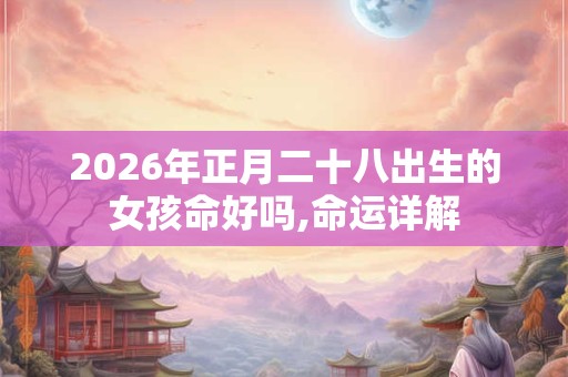 2026年正月二十八出生的女孩命好吗,命运详解