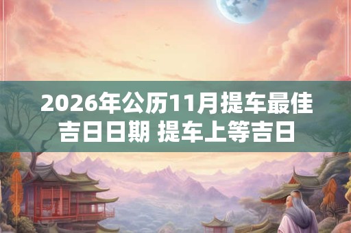 2026年公历11月提车最佳吉日日期 提车上等吉日