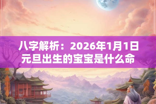 八字解析：2026年1月1日元旦出生的宝宝是什么命