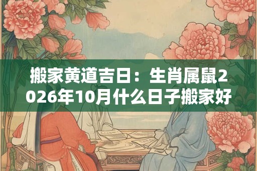 搬家黄道吉日：生肖属鼠2026年10月什么日子搬家好