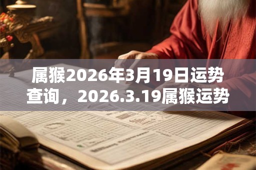 属猴2026年3月19日运势查询，2026.3.19属猴运势分析