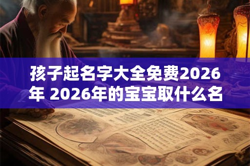 孩子起名字大全免费2026年 2026年的宝宝取什么名字好