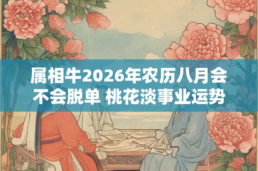 属相牛2026年农历八月会不会脱单 桃花淡事业运势极佳