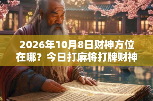 2026年10月8日财神方位在哪？今日打麻将打牌财神方位