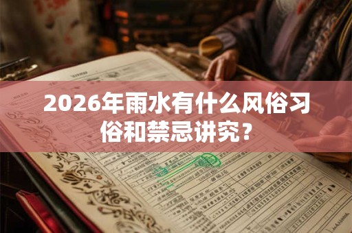 2026年雨水有什么风俗习俗和禁忌讲究？