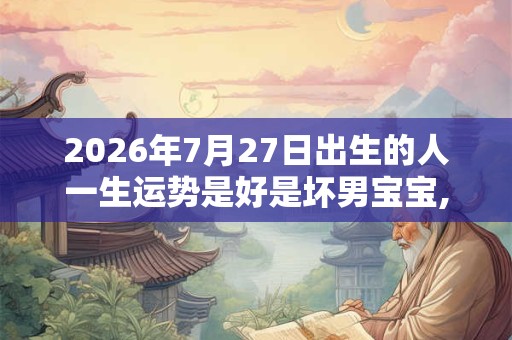 2026年7月27日出生的人一生运势是好是坏男宝宝,五行运势详解