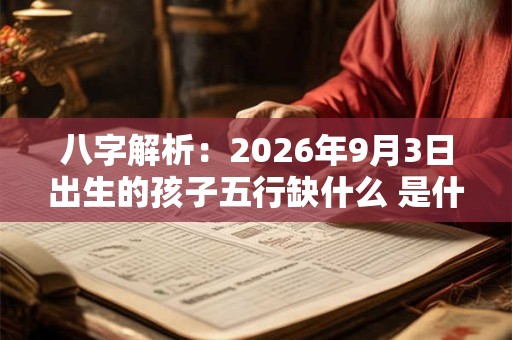 八字解析:2026年9月3日出生的孩子五行缺什么 是什么命 八字解析:2026年9月3日出生的孩子五行缺什么 是什么命