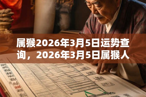 属猴2026年3月5日运势查询,2026年3月5日属猴人运势好吗? 属猴2026年3月5日运势查询,2026年3月5日属猴人运势好吗?