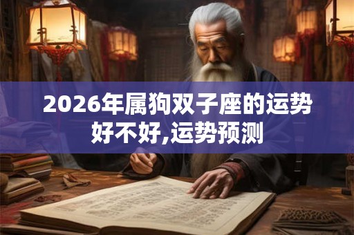 2026年属狗双子座的运势好不好,运势预测