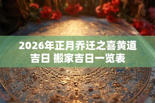 2026年正月乔迁之喜黄道吉日 搬家吉日一览表 2026年正月乔迁之喜黄道吉日 搬家吉日一览表