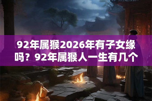 92年属猴2026年有子女缘吗？92年属猴人一生有几个孩子？