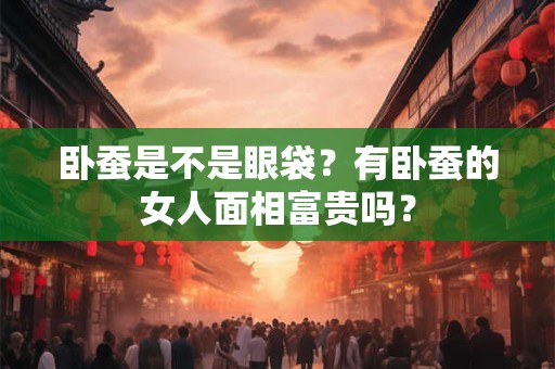 卧蚕是不是眼袋？有卧蚕的女人面相富贵吗？