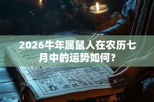2026牛年属鼠人在农历七月中的运势如何？