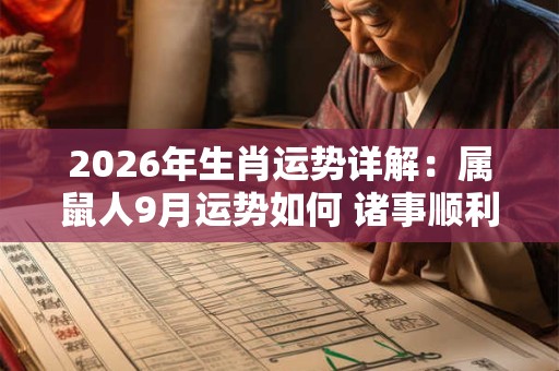 2026年生肖运势详解：属鼠人9月运势如何 诸事顺利大吉大利