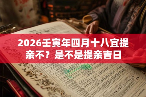 2026壬寅年四月十八宜提亲不?是不是提亲吉日 2026壬寅年四月十八宜提亲不?是不是提亲吉日