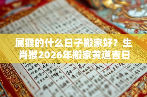 属猴的什么日子搬家好?生肖猴2026年搬家黄道吉日查询 属猴的什么日子搬家好?生肖猴2026年搬家黄道吉日查询