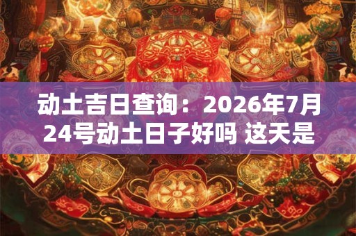 动土吉日查询:2026年7月24号动土日子好吗 这天是黄道吉日吗 动土吉日查询:2026年7月24号动土日子好吗 这天是黄道吉日吗