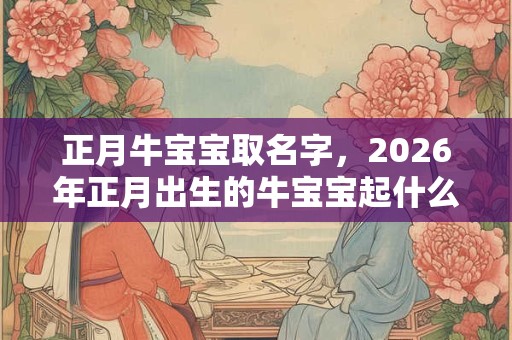 正月牛宝宝取名字，2026年正月出生的牛宝宝起什么名字？