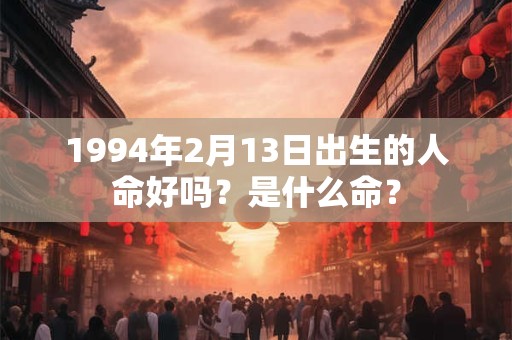 1994年2月13日出生的人命好吗？是什么命？