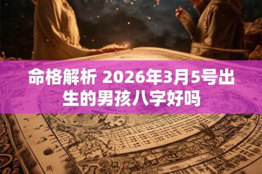 命格解析 2026年3月5号出生的男孩八字好吗