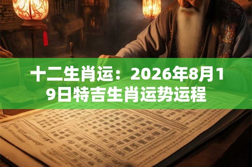 十二生肖运：2026年8月19日特吉生肖运势运程