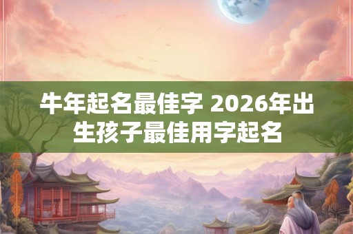 牛年起名最佳字 2026年出生孩子最佳用字起名