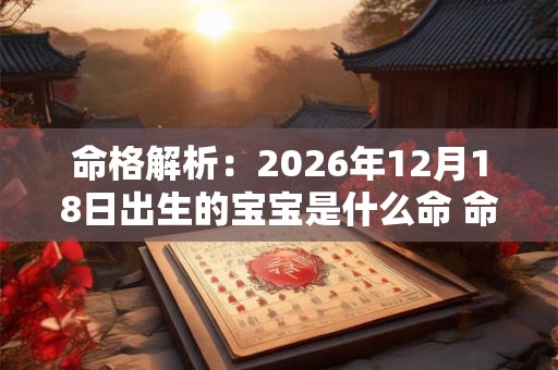 命格解析：2026年12月18日出生的宝宝是什么命 命运好吗