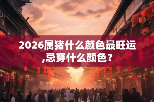 2026属猪什么颜色最旺运,忌穿什么颜色？