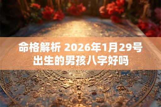 命格解析 2026年1月29号出生的男孩八字好吗