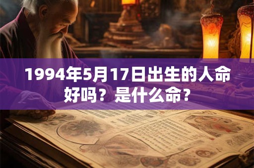 1994年5月17日出生的人命好吗?是什么命? 1994年5月17日出生的人命好吗?是什么命?