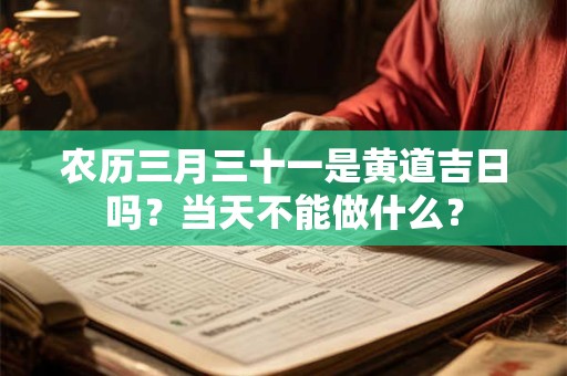 农历三月三十一是黄道吉日吗?当天不能做什么? 农历三月三十一是黄道吉日吗?当天不能做什么?