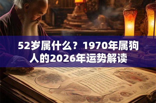52岁属什么?1970年属狗人的2026年运势解读 52岁属什么?1970年属狗人的2026年运势解读